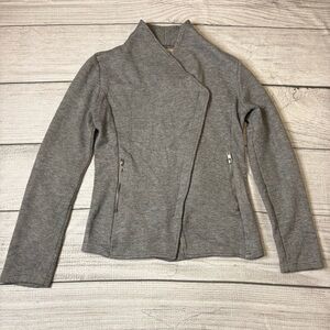 Philosophy Gray Moto Jacket Asymmetrical Zip Soft Knit Minimalist Biker